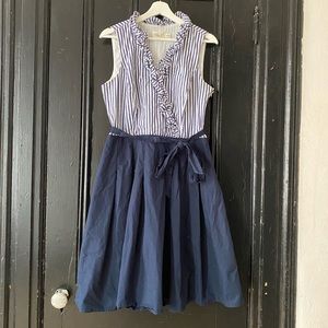 Blue and white dress